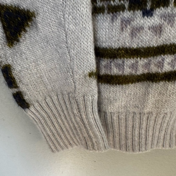 J. Crew Womens Gray Mohair Wool Crew Neck Geometric Nordic Sweater Sz S - Picture 4 of 6